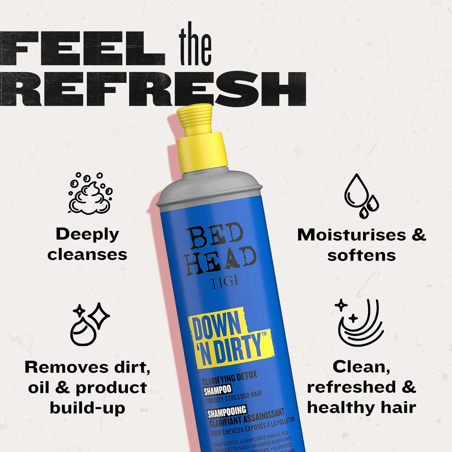 Bed Head Down N' Dirty™ Clarifying Detox Shampoo for Cleansing