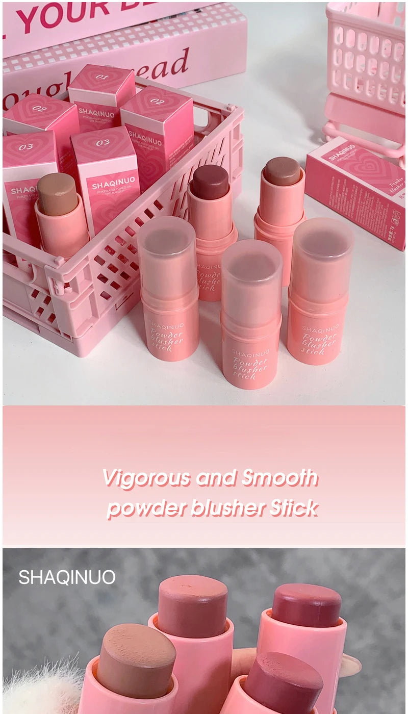 SHAQINUO Energizing Blush Stick - Natural Matte Finish, Creamy Texture, Easy to Blend for a Youthful Glow - Shemen Beauty