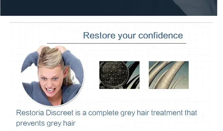 250ml Restoria Discreet Colour Restoring Cream,Grey Hair Treatment Reduce Grey Hair Care - Suitable for Men Women Shampoo