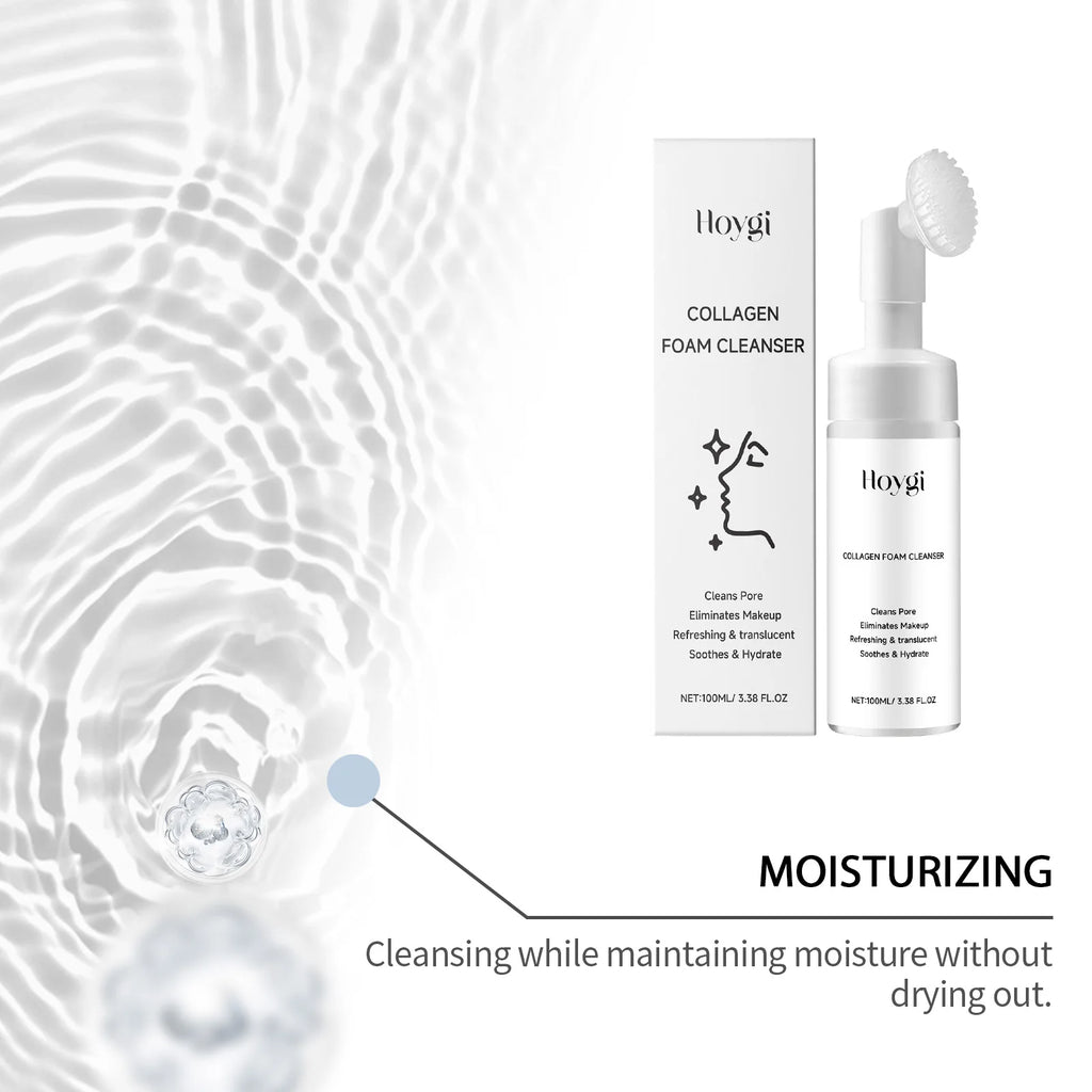 Collagen Facial Cleanser Mousse Deep Cleansing Skincare Controls Oil Moisturizing Firming Face Wash Foam Cleanser Skin Care - Shemen Beauty