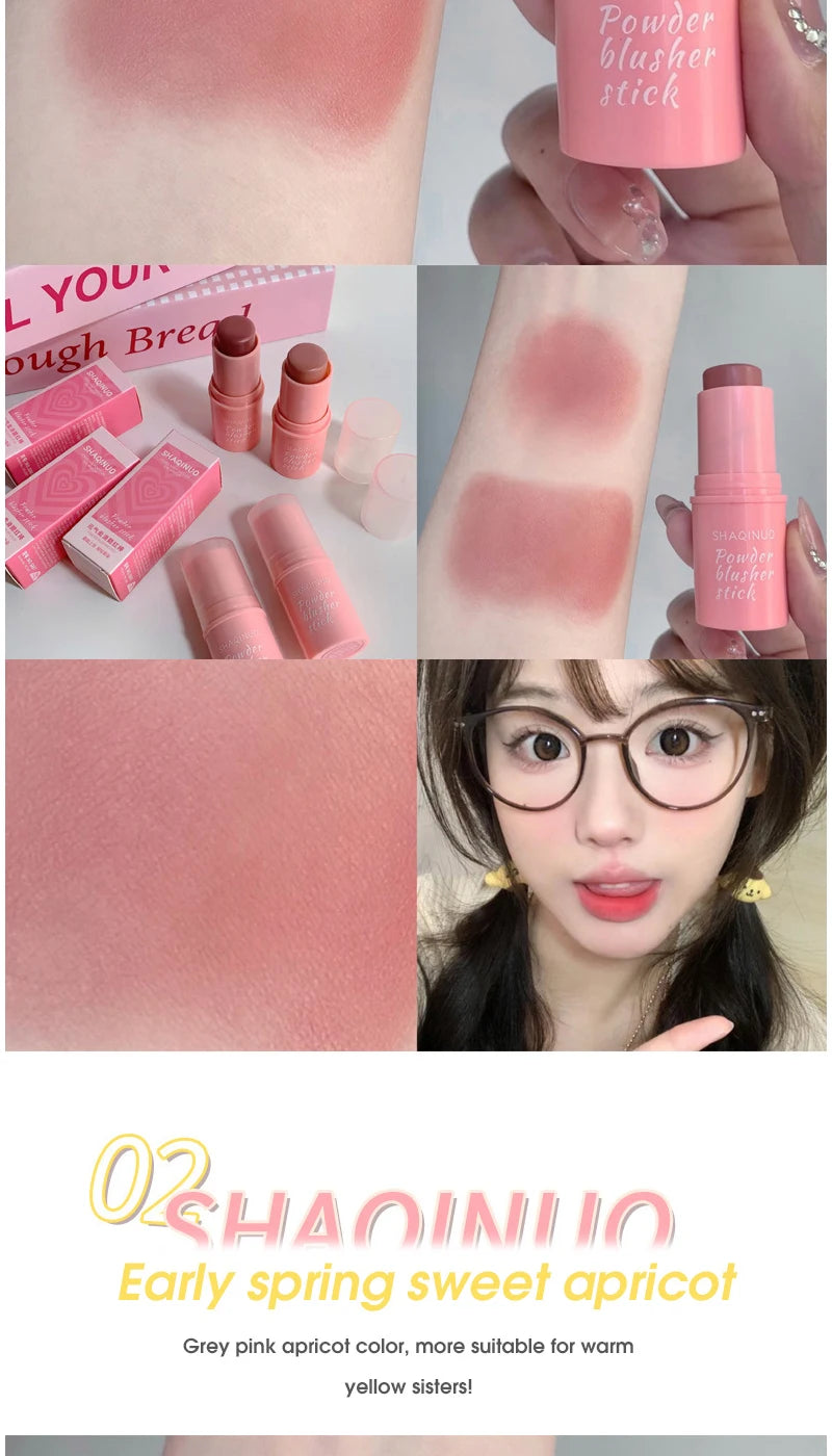 SHAQINUO Energizing Blush Stick - Natural Matte Finish, Creamy Texture, Easy to Blend for a Youthful Glow - Shemen Beauty