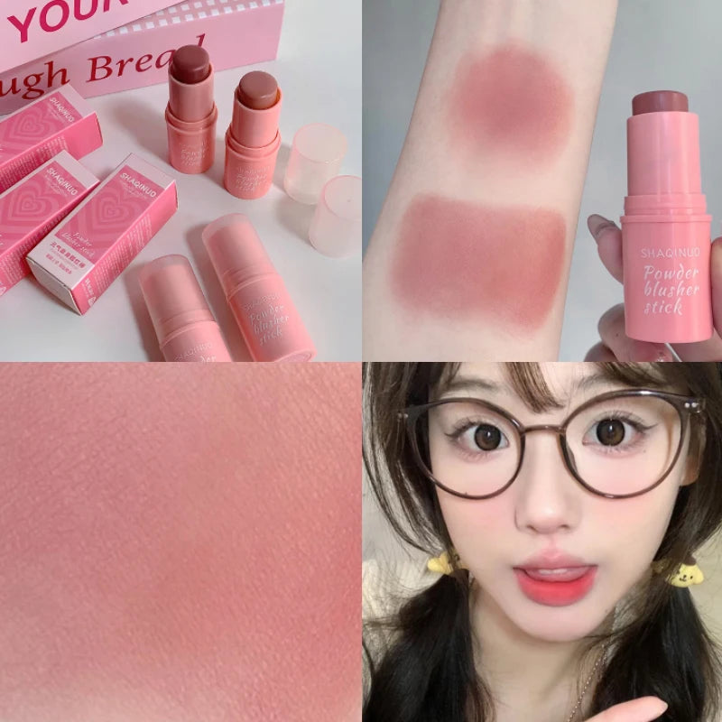 SHAQINUO Energizing Blush Stick - Natural Matte Finish, Creamy Texture, Easy to Blend for a Youthful Glow - Shemen Beauty