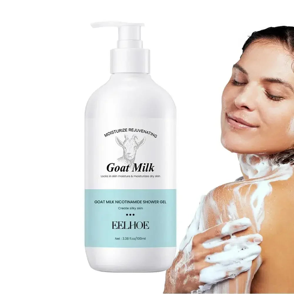 500ml Goat Milk Niacinamide Shower GelClean Body Wash Body Exfoliator Skin Lightening Moisturizing Melanin Control