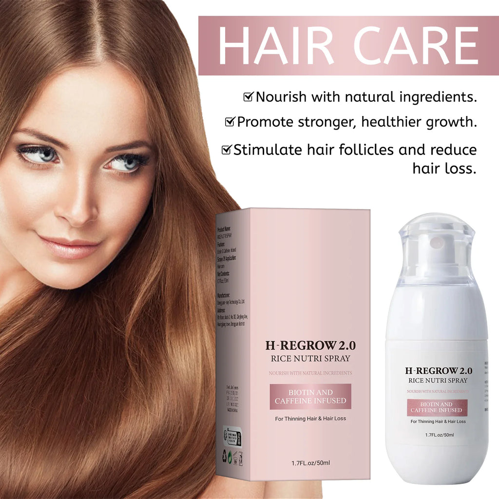 Hair Spray Rice Water Strong Hair Follicle Root Thick Loss Prevention Nourishing Soften Hair Helper Care Spray For Thinning Hair - Shemen Beauty