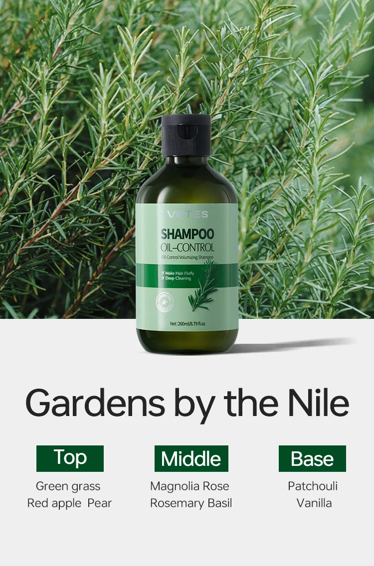 VETES Shampoo and Shower Gel Set 260ml Oil Control Tea Aroma Lasting Deepy Clean Moisturizing and Balancing Water and Oil Care - Shemen Beauty