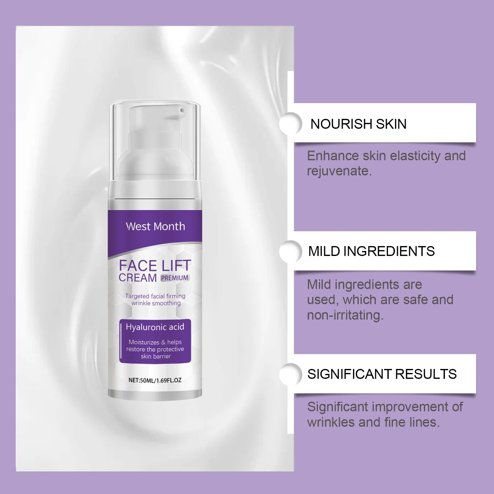 Face Lift Cream Restore Skin Elasticity Protect Skin Barrier Deeply Moisturize Nourish Deep Moisturizing Even Out Skin Tone 50ml - Shemen Beauty