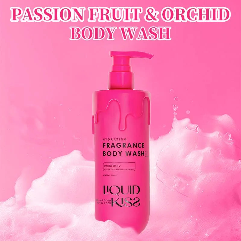 LIQUID KISS Body Wash for Women Oat Etract Moisturizing Shower Deep Moisture WHIRLWIND Fragrance Body Bath Shower Gels 473 Ml - Shemen Beauty