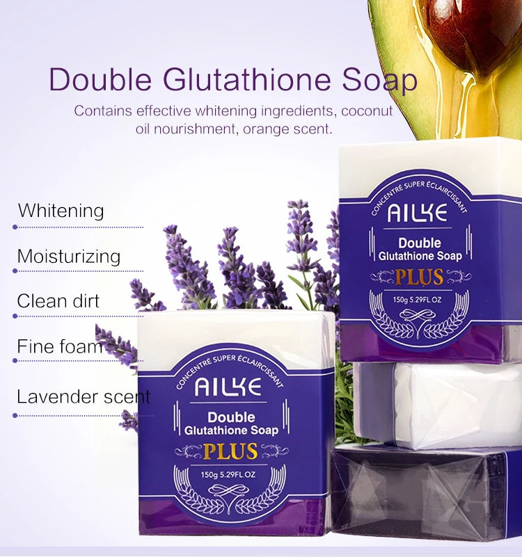 AILKE Glutathione PLUS Whitening Skin Care Set, Advanced Lightening Lotion, Moisturizes, Softens, Bleaching Kit for Men, Women