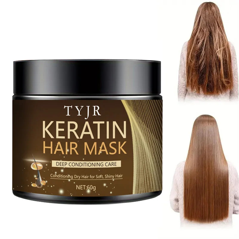 Keratin Magic Hair Mask Protein Straightening Repair Dry Frizzy Damaged Hair Milk Professional Smooth Shiny Deep Moisturizing Care 60G/30G - Shemen Beauty