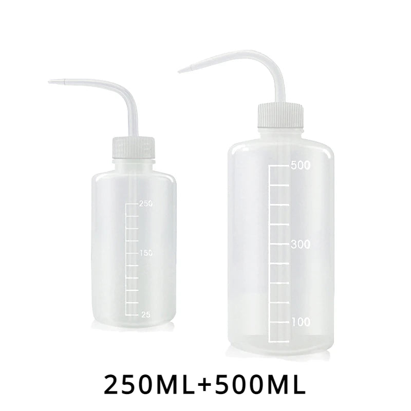 250/500mL Plastic Squeeze Bottle Curved Nozzle Water Bottle Transparent with Scale Cleaning Succulent Plants Watering Tool