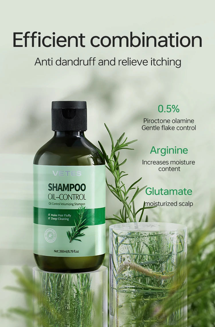 VETES Shampoo and Shower Gel Set 260ml Oil Control Tea Aroma Lasting Deepy Clean Moisturizing and Balancing Water and Oil Care - Shemen Beauty