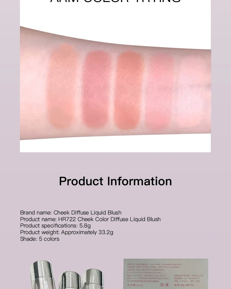HERORANGE Liquid Blush Natural Complexion-enhancing Low-saturation Matte Multi-purpose Blush Liquid - Shemen Beauty