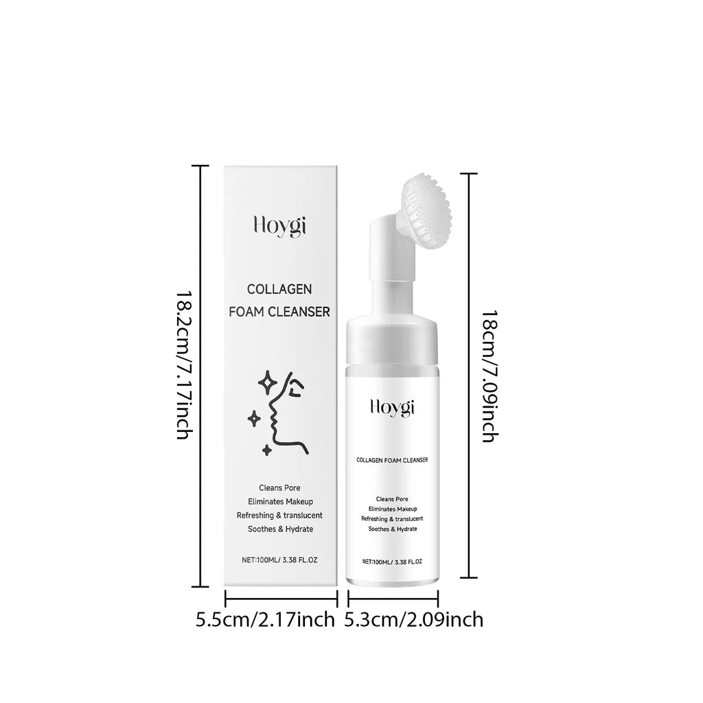 Collagen Facial Cleanser Mousse Deep Cleansing Skincare Controls Oil Moisturizing Firming Face Wash Foam Cleanser Skin Care - Shemen Beauty