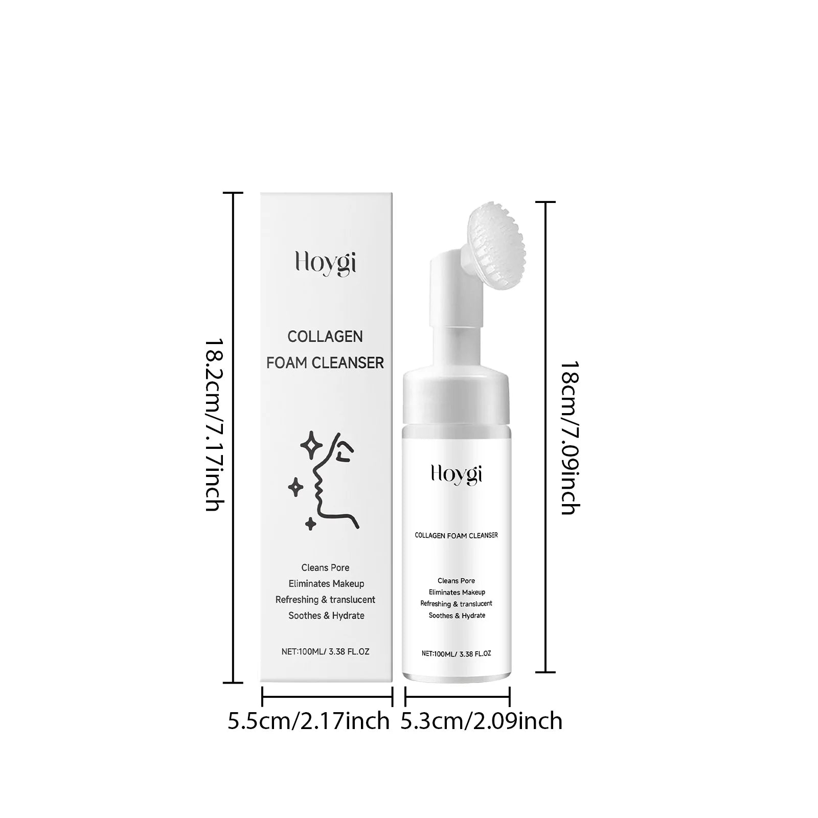 Collagen Facial Cleanser Mousse Deep Cleansing Skincare Controls Oil Moisturizing Firming Face Wash Foam Cleanser Skin Care - Shemen Beauty