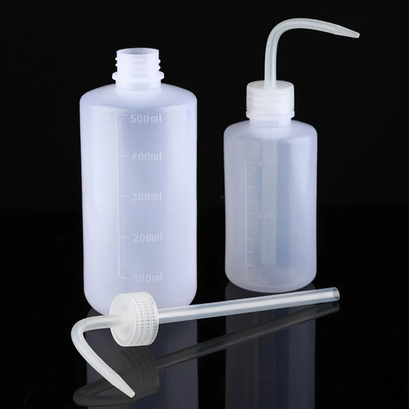 250/500mL Plastic Squeeze Bottle Curved Nozzle Water Bottle Transparent with Scale Cleaning Succulent Plants Watering Tool