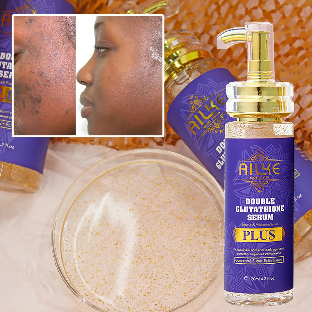 AILKE Glutathione PLUS Whitening Skin Care Set, Advanced Lightening Lotion, Moisturizes, Softens, Bleaching Kit for Men, Women