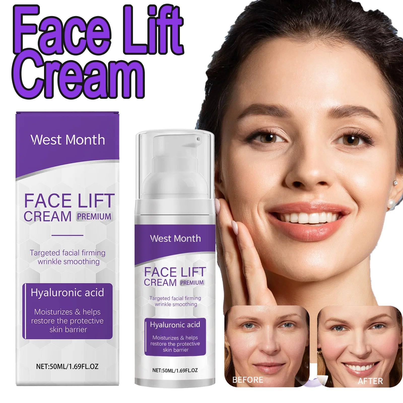 Face Lift Cream Restore Skin Elasticity Protect Skin Barrier Deeply Moisturize Nourish Deep Moisturizing Even Out Skin Tone 50ml