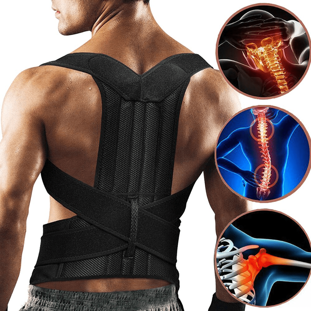 Adjustable Posture Corrector Low Back Support Shoulder Brace Belt For - Shemen Beauty