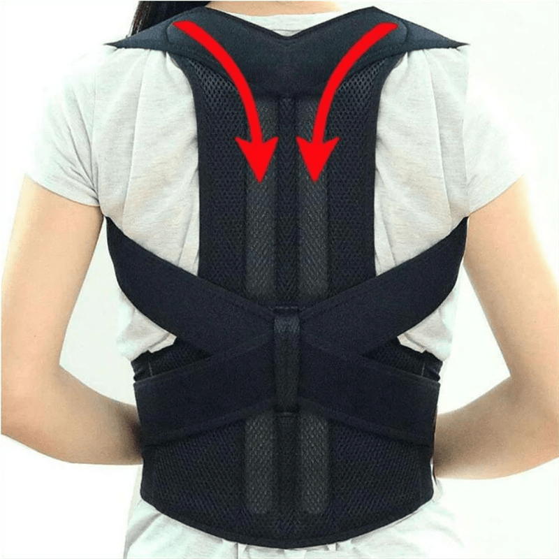 Adjustable Posture Corrector Low Back Support Shoulder Brace Belt For - Shemen Beauty