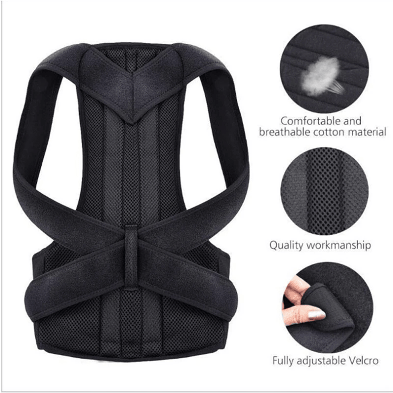 Adjustable Posture Corrector Low Back Support Shoulder Brace Belt For - Shemen Beauty