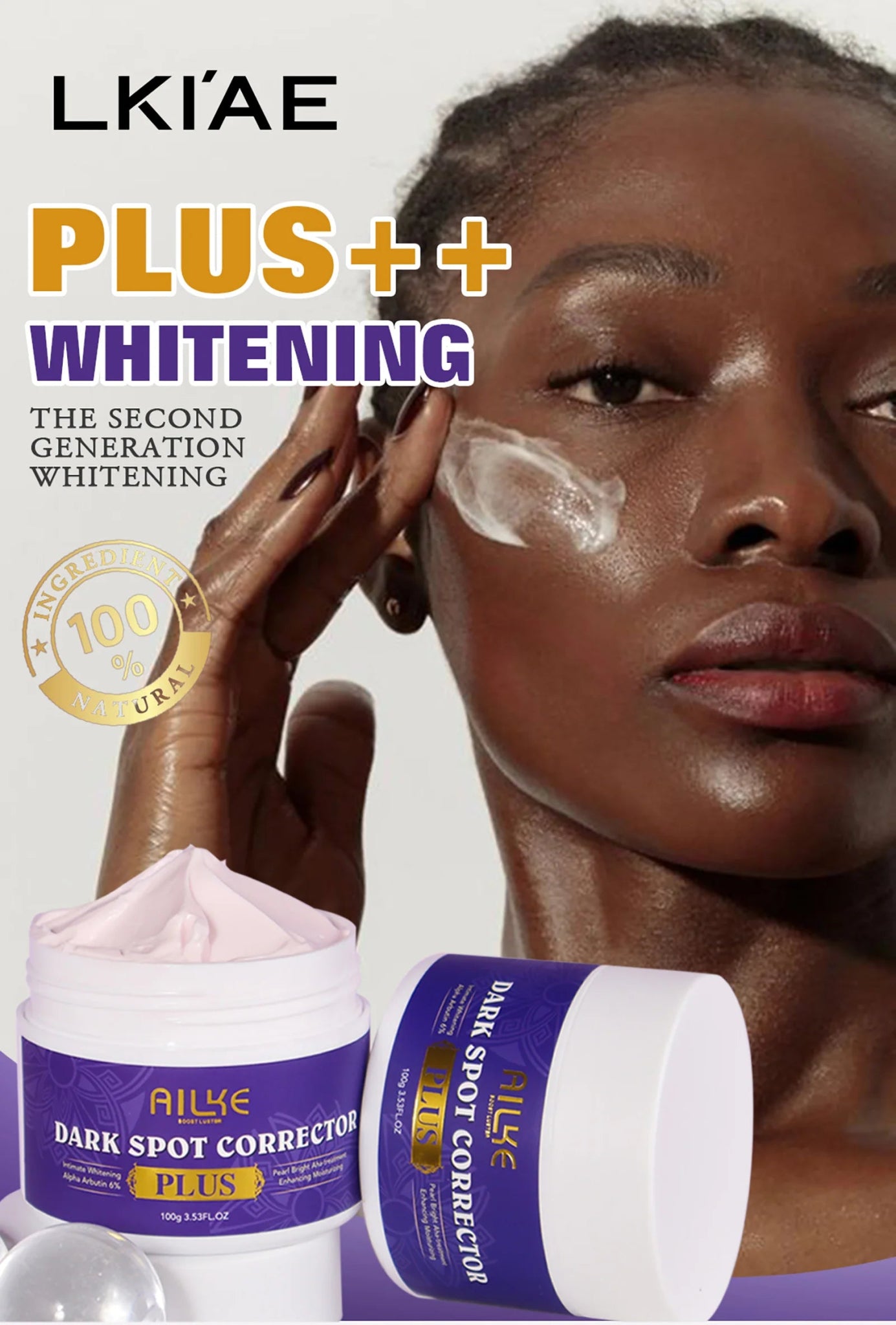 AILKE Glutathione PLUS Whitening Skin Care Set, Advanced Lightening Lotion, Moisturizes, Softens, Bleaching Kit for Men, Women - Shemen Beauty