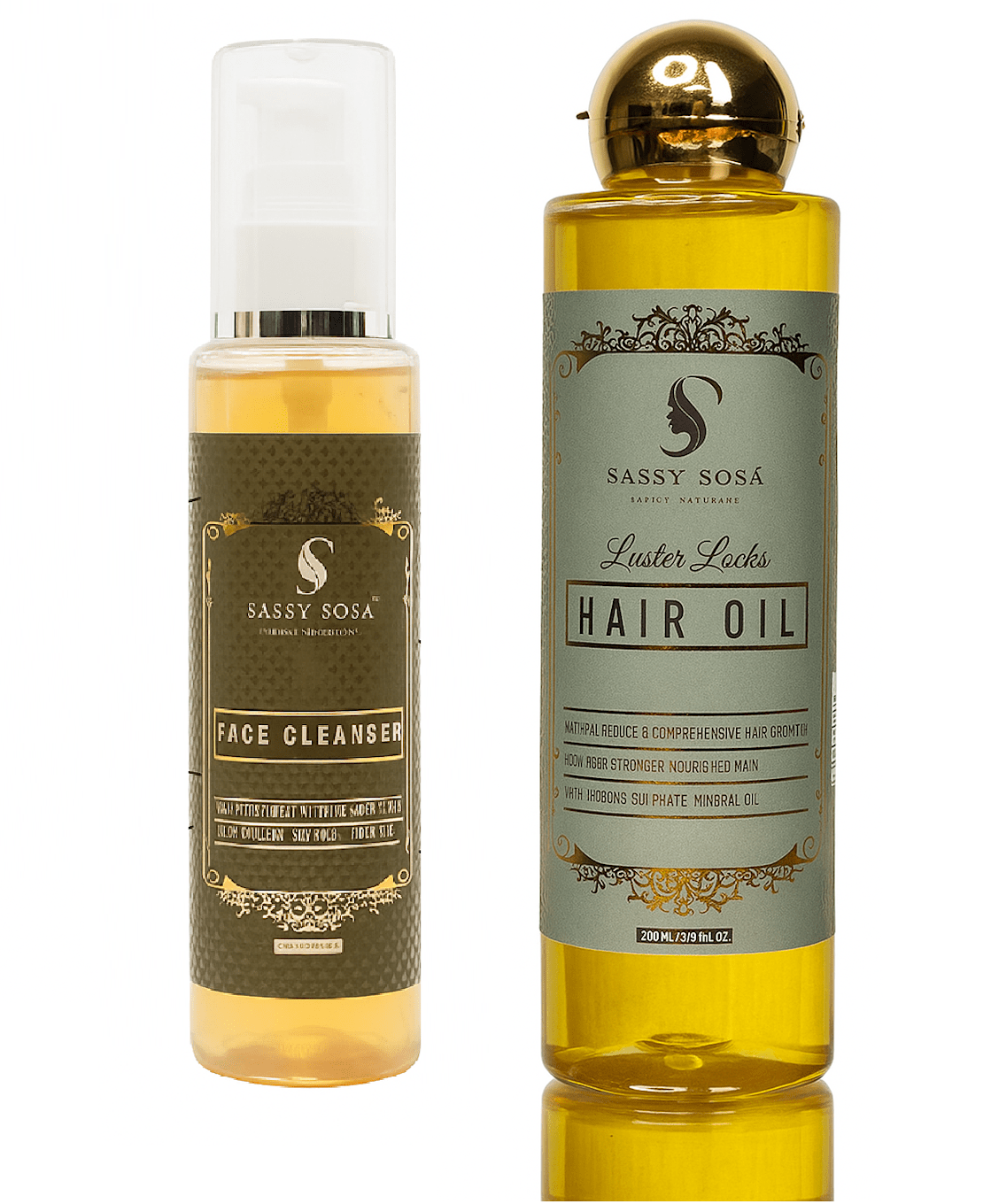 Combo of Luster Locks Hair Oil & Herbal Selections Face Cleanser - Shemen Beauty