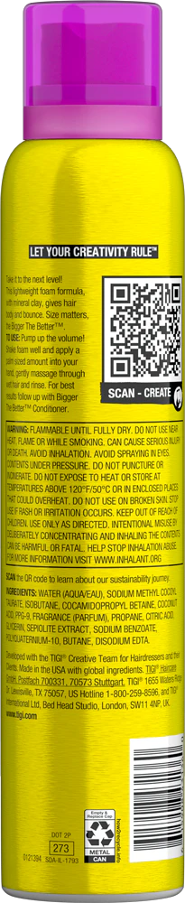 Bed Head Bigger The Better™ Volume Foam Shampoo for Fine Hair