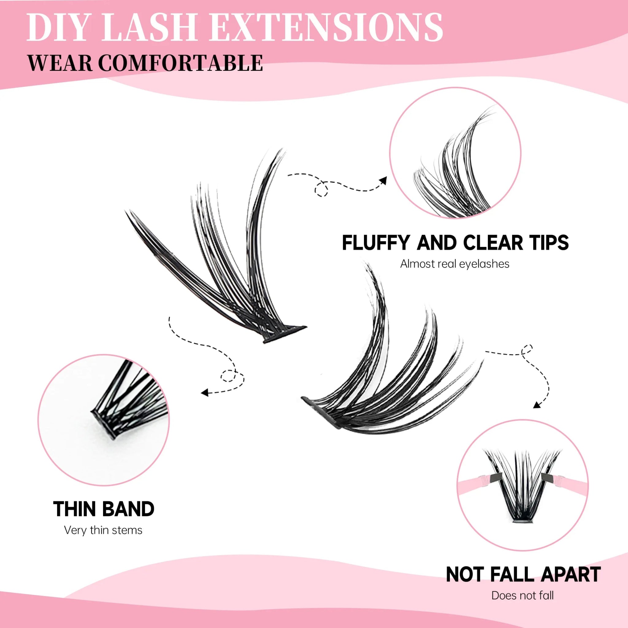 DIY Lashes Extension Kit Lash Bond and Seal Remover Eyelashes 200 PCS - Shemen Beauty