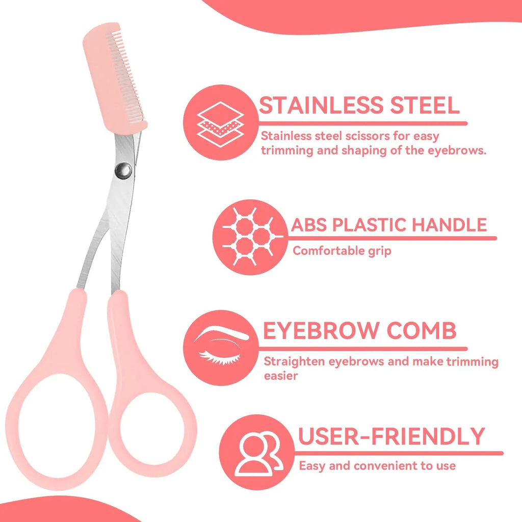 Eyebrow Trimmer, Stainless Steel Eyebrow Scissors With Comb, Eyebrow - Shemen Beauty