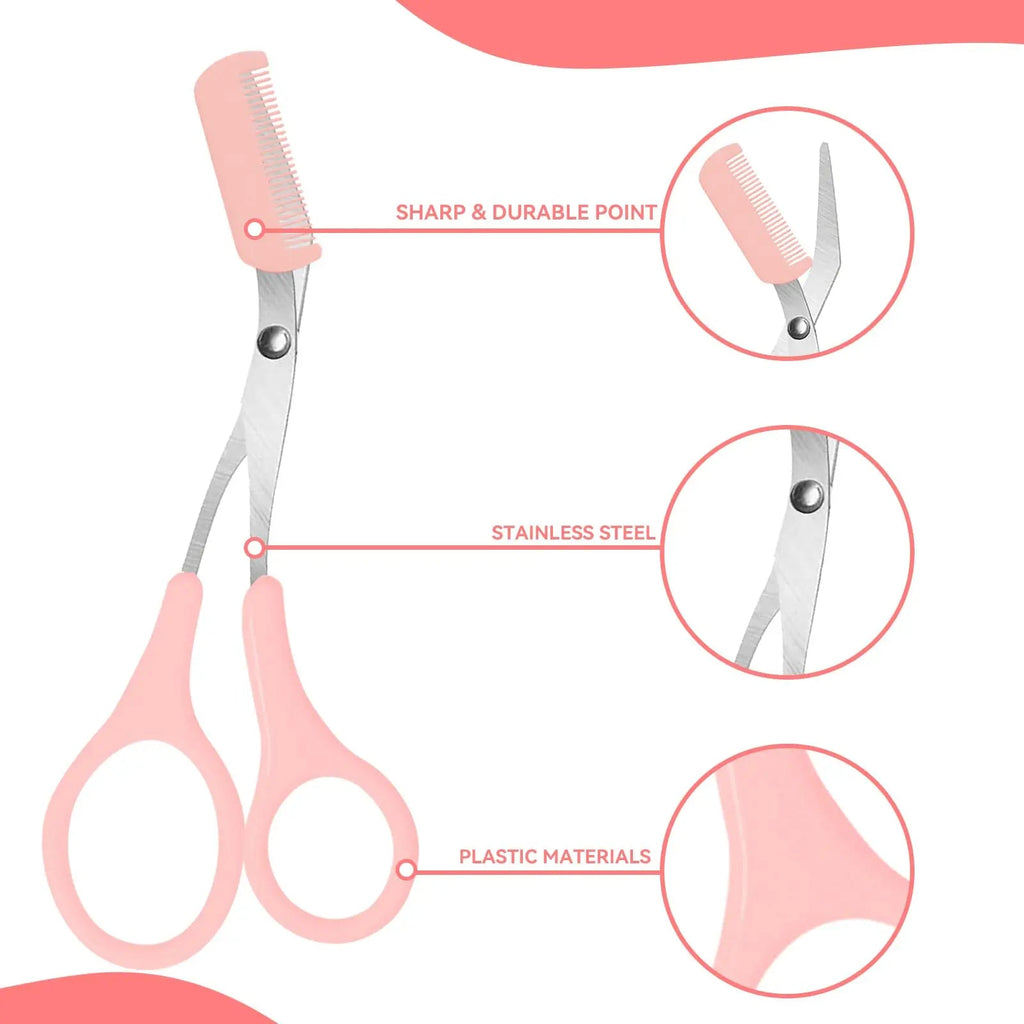Eyebrow Trimmer, Stainless Steel Eyebrow Scissors With Comb, Eyebrow - Shemen Beauty