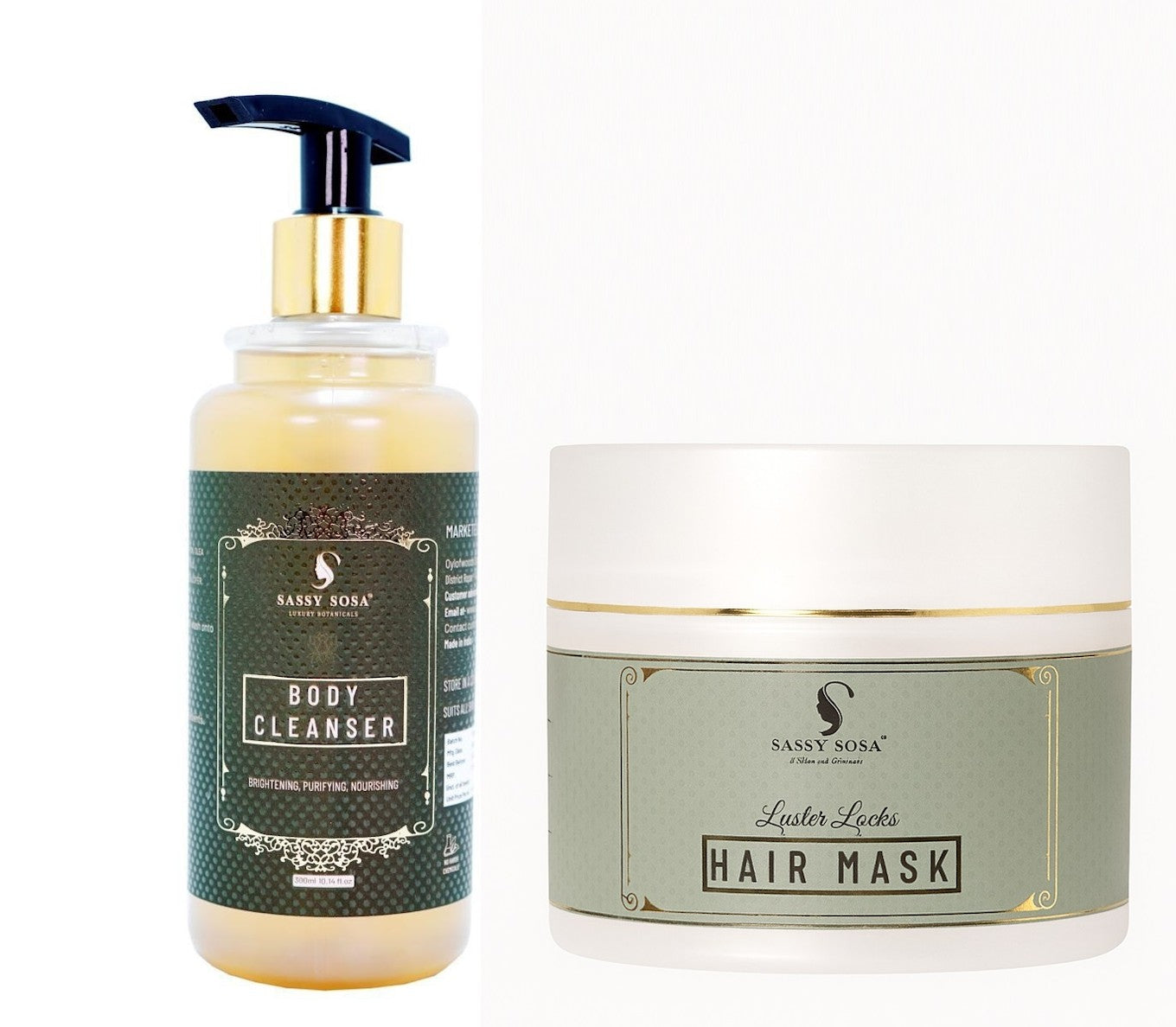 Combo of  Luster Locks Hair Mask & Brightening Purifying Body Cleanser