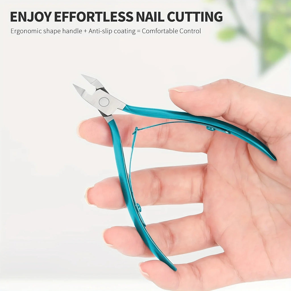 Green Stainless Steel Dead Skin Scissors Bevel Nail Spring Manicure - Shemen Beauty