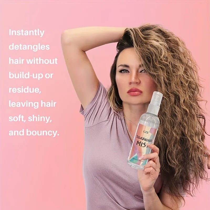 GZE HAIR SILKENING SPRAY Silk Therapy Thermal Shield,tThermal - Pressing Product that Polishes, Silkens, and Smooths Curly Texture - Shemen Beauty