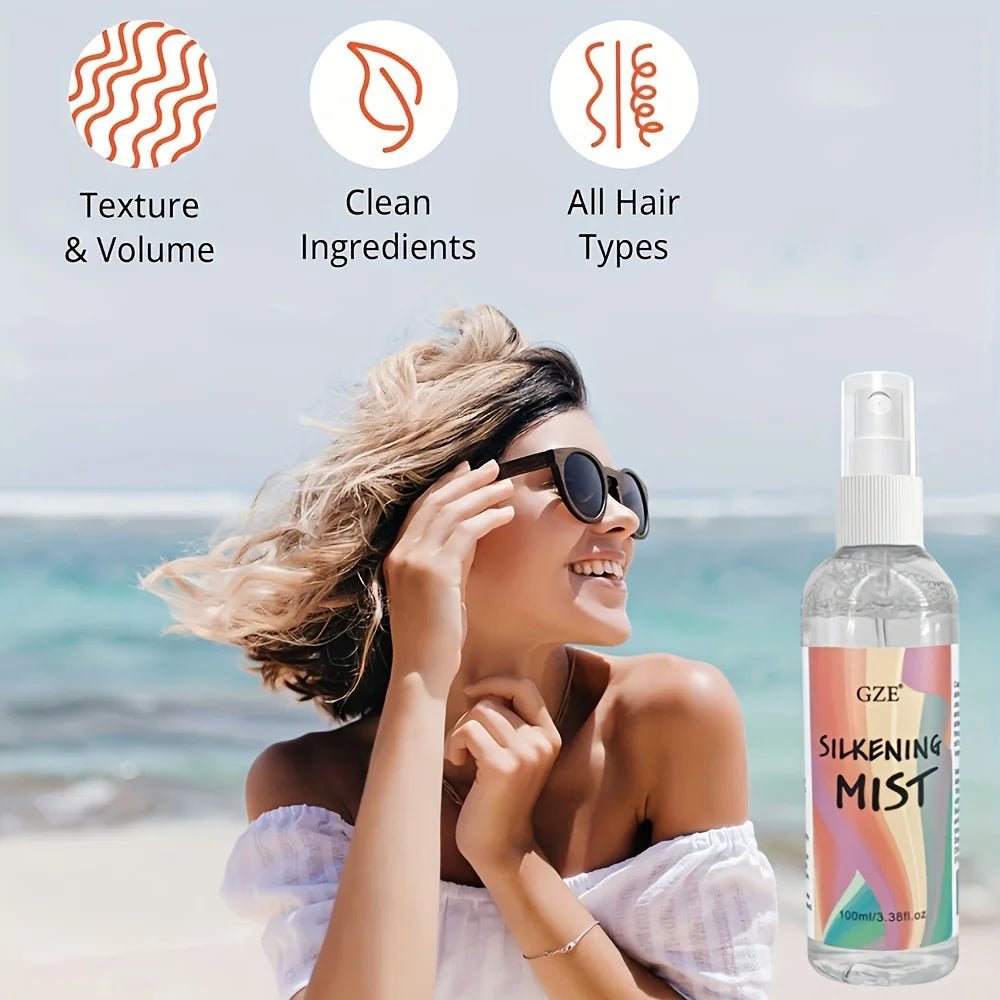 GZE HAIR SILKENING SPRAY Silk Therapy Thermal Shield,tThermal - Pressing Product that Polishes, Silkens, and Smooths Curly Texture - Shemen Beauty