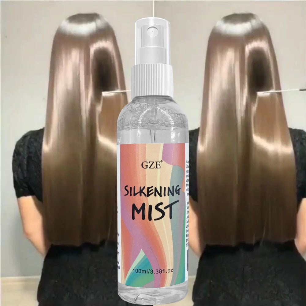 GZE HAIR SILKENING SPRAY Silk Therapy Thermal Shield,tThermal - Pressing Product that Polishes, Silkens, and Smooths Curly Texture - Shemen Beauty