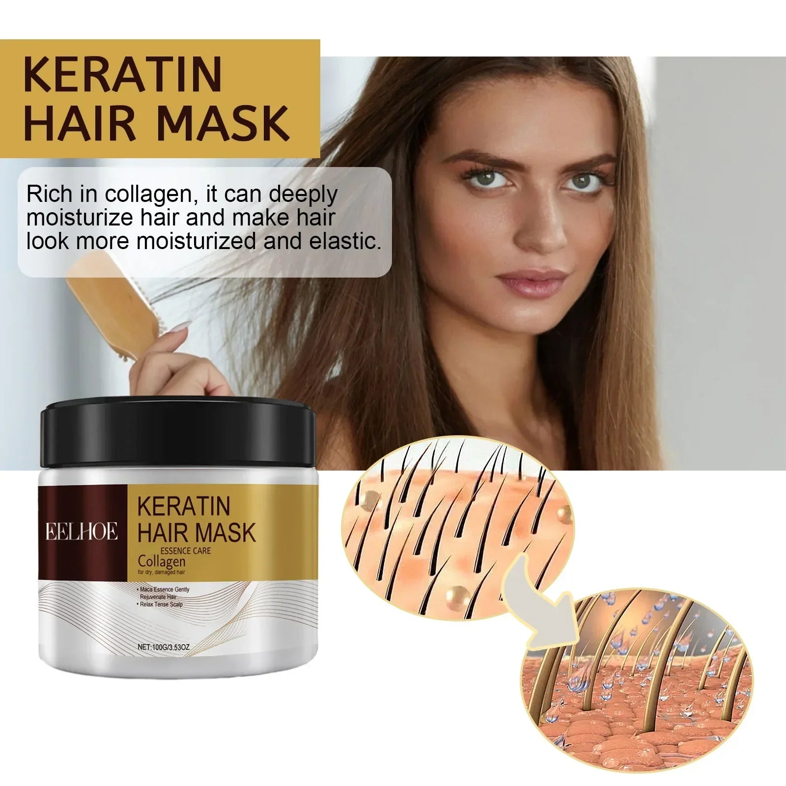 Hair Membrane Natural Repair Hair Mask Prevent Dryness Split Ends Repair Damage Frizz Tangles Soft Smooth Hair Care Products - Shemen Beauty
