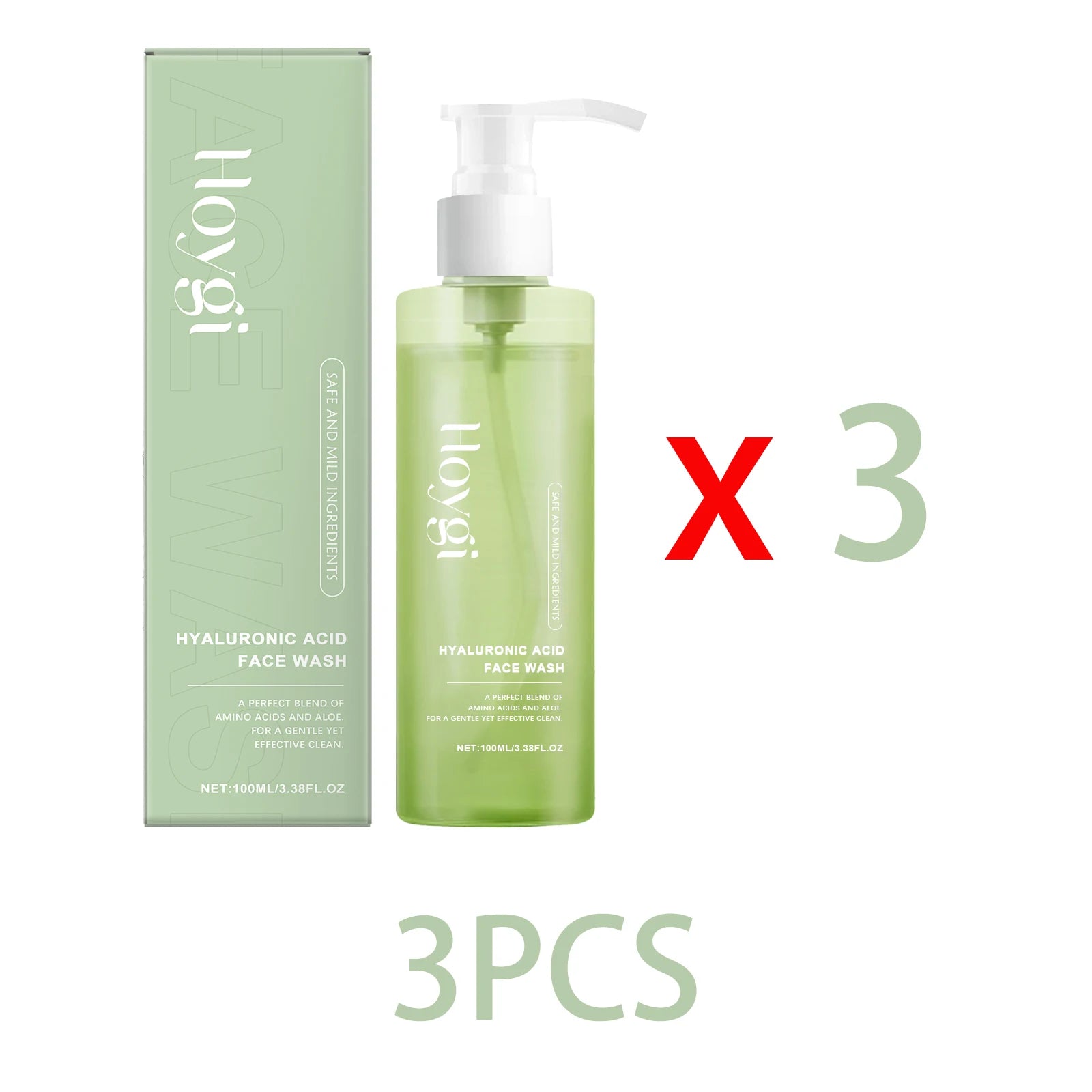 Hyaluronic Acid Face Cleanser Gel for Sensitive Skin Deep Pore Cleansing Makeup Remover Moisturizing Non Drying Formula 100ml - Shemen Beauty