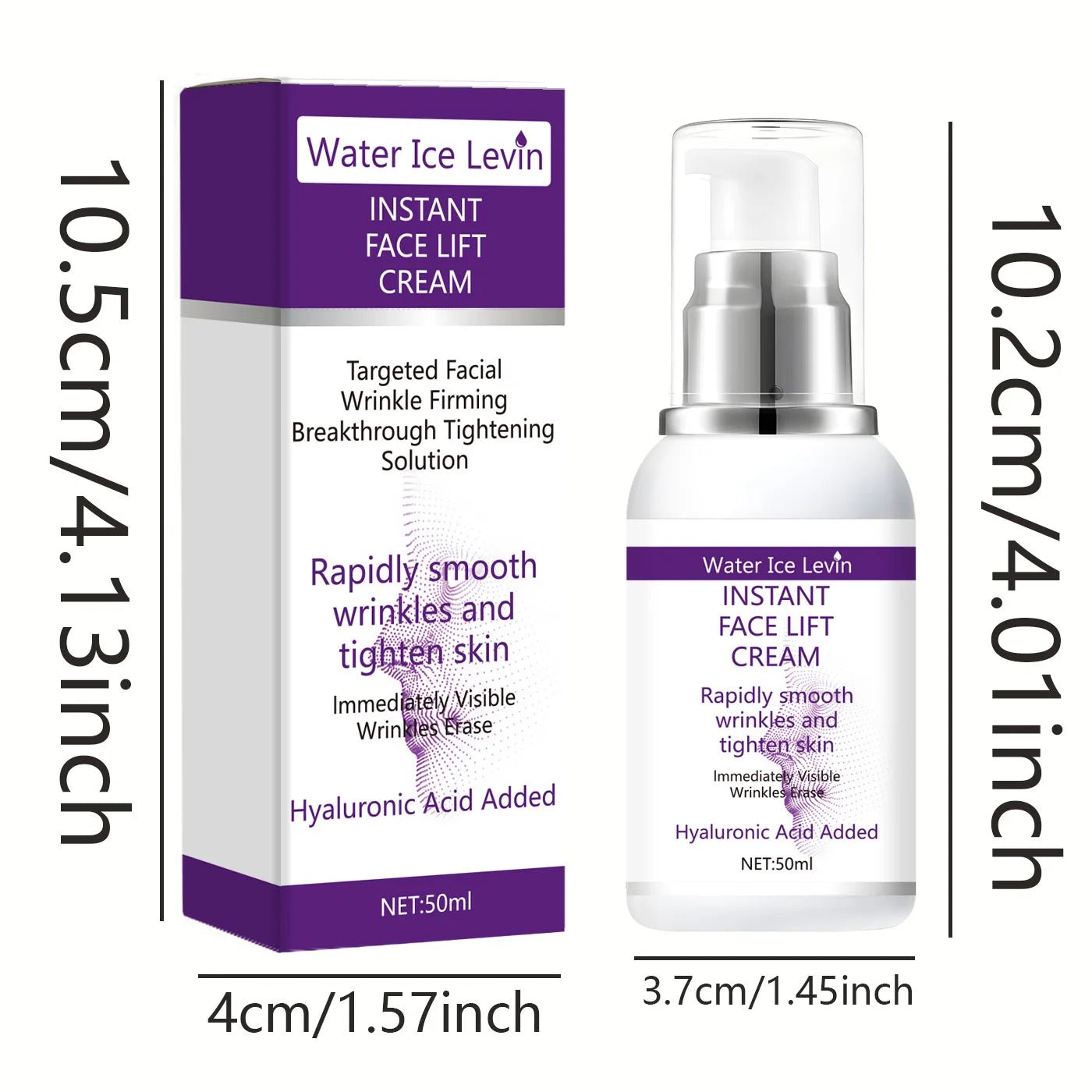 Instant face lift cream with hyaluronic acid for wrinkles. Firming solution. - Shemen Beauty