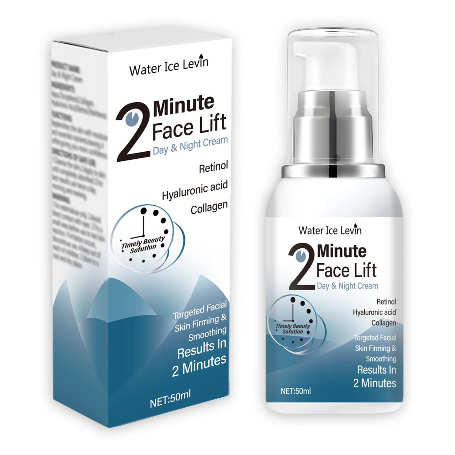 Instant Firming and Rejuvenating Handy Gadget - Water Ice Levin 2 Minute Face Lift Day and Night Cream 50ml - Shemen Beauty