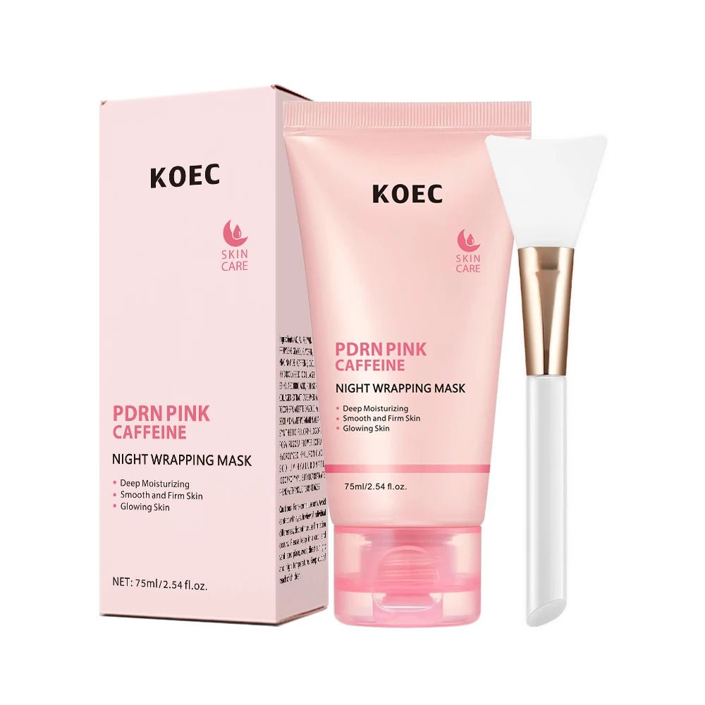 KOEC PDRN Caffeine Overnight Wrapping Peel Off Collagen Facial Mask, Firming & Hydration, for Refined, Glass Skin, Glowing Skin - Shemen Beauty