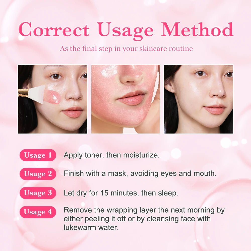 KOEC PDRN Caffeine Overnight Wrapping Peel Off Collagen Facial Mask, Firming & Hydration, for Refined, Glass Skin, Glowing Skin - Shemen Beauty