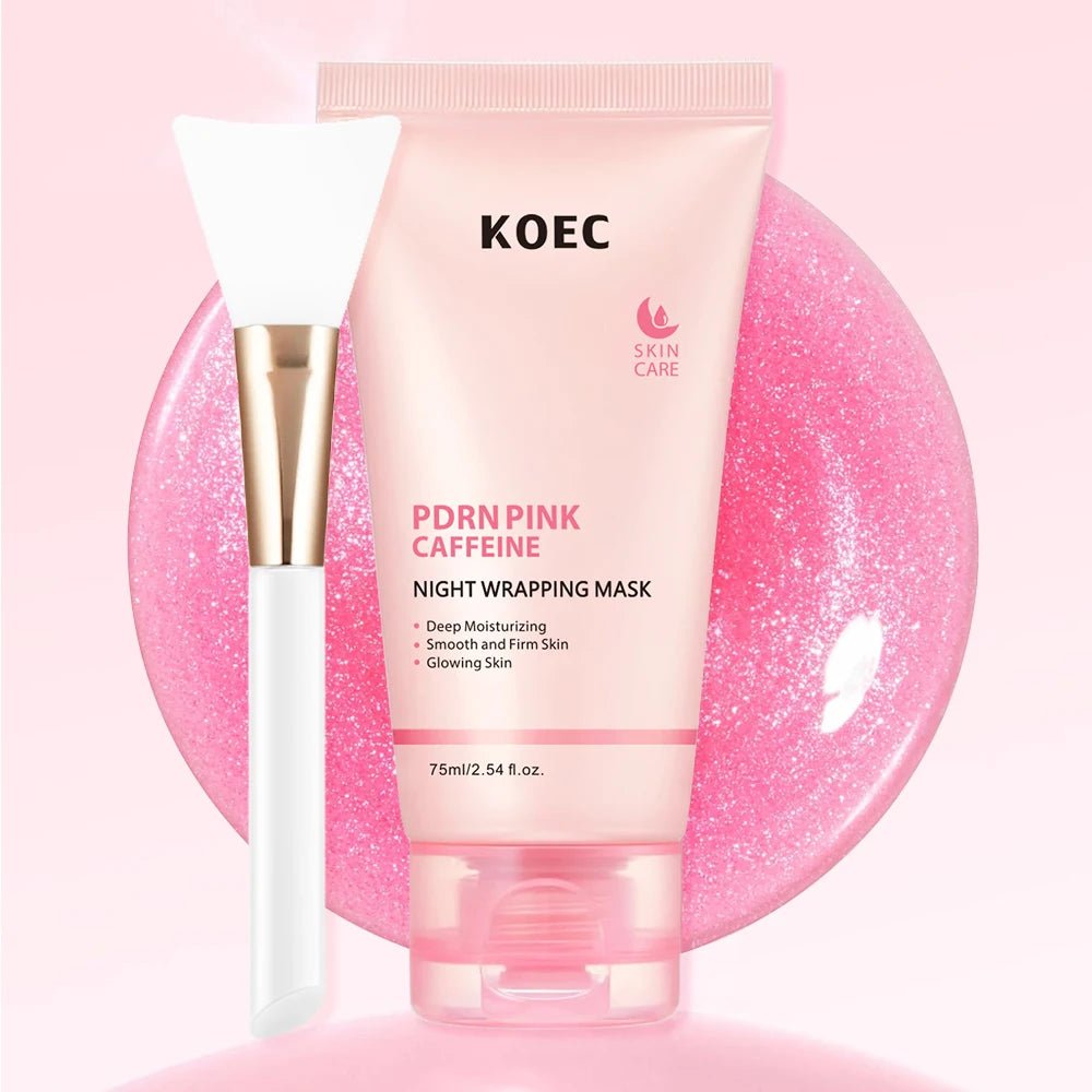 KOEC PDRN Caffeine Overnight Wrapping Peel Off Collagen Facial Mask, Firming & Hydration, for Refined, Glass Skin, Glowing Skin - Shemen Beauty