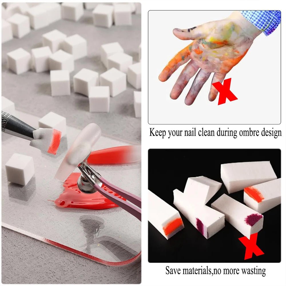 LINMANDA 50Pcs Soft Nail Sponges for Nail Art Sponges With Grabbing - Shemen Beauty