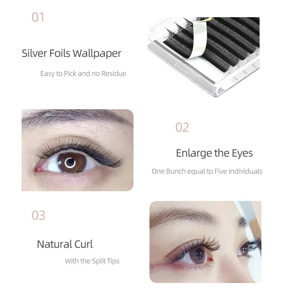 NAGARAKU 5D W Shape Big Bundle Eyelash Extension Mega Volume Premade - Shemen Beauty