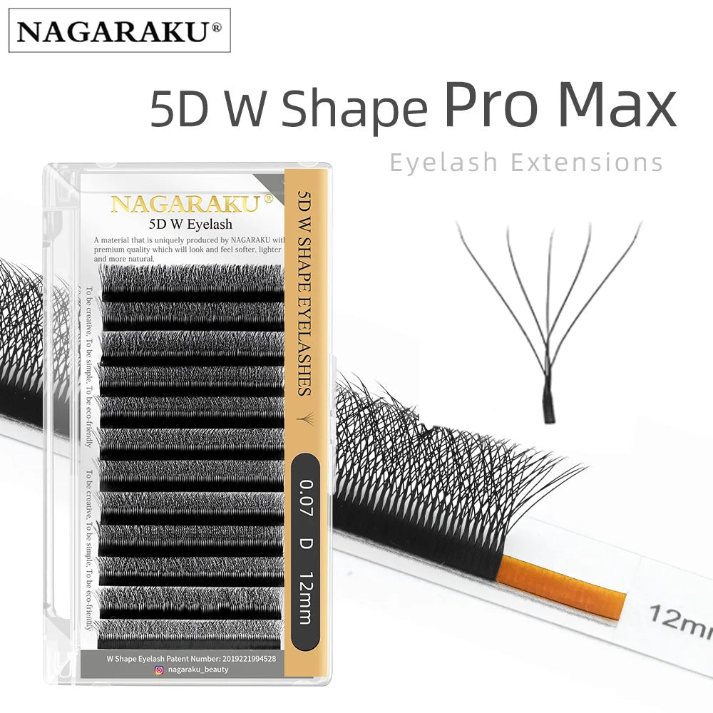 NAGARAKU 5D W Shape Big Bundle Eyelash Extension Mega Volume Premade - Shemen Beauty