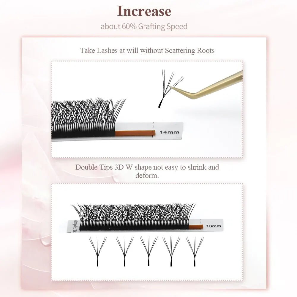 NAGARAKU Double Tips 3D W Eyelashe Extensions Automatic Flowering - Shemen Beauty