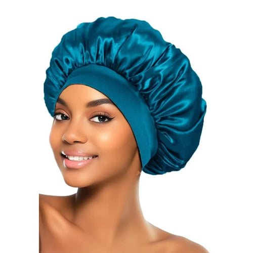Newly Satin Night Hair Cap Women's Solid Sleeping Hat Sleep Care - Shemen Beauty