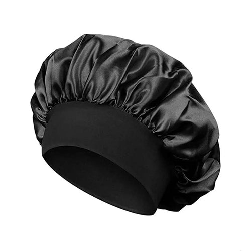Newly Satin Night Hair Cap Women's Solid Sleeping Hat Sleep Care - Shemen Beauty