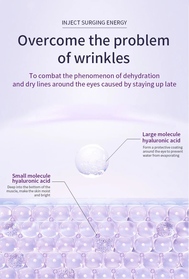 O'CHEAL Anti Wrinkle Anti Dark Circle Eye Cream Roller Massager Moisturizing Eye Bags Anti Aging Hyaluronic Acid Eye Skin Care - Shemen Beauty