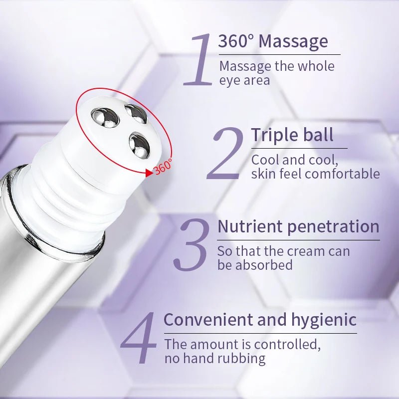 O'CHEAL Anti Wrinkle Anti Dark Circle Eye Cream Roller Massager Moisturizing Eye Bags Anti Aging Hyaluronic Acid Eye Skin Care - Shemen Beauty